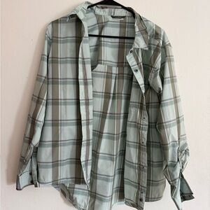 L.L. Bean Light Green Plaid Men's Shirt